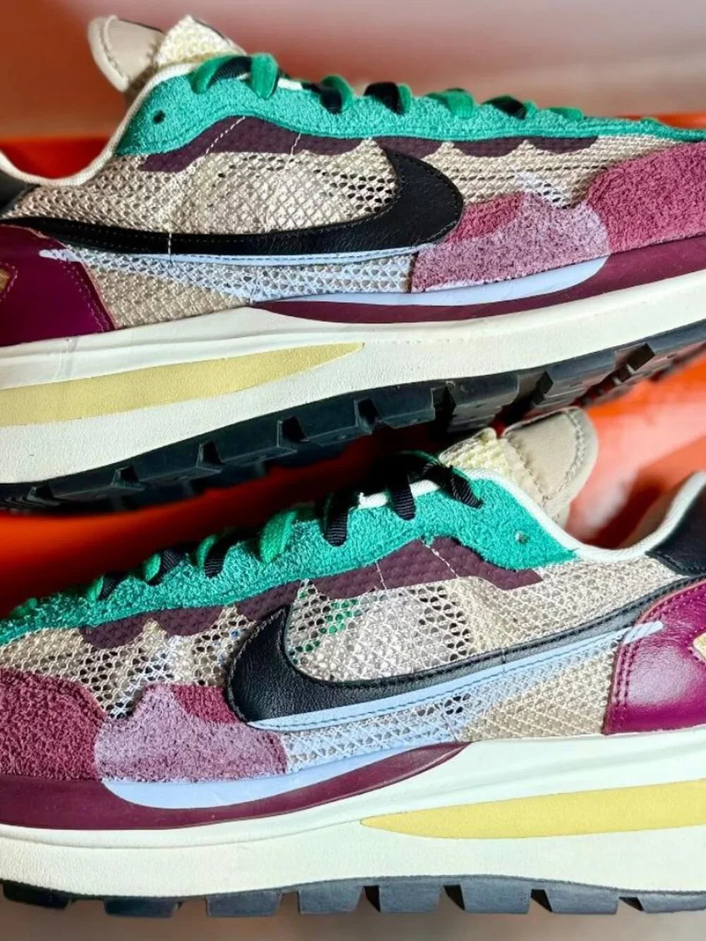 NIKE X SACAI VAPOR WAFFLE VILLAIN RED STRING BLACK SZ 12 DD3035-200 Exc. Cond.